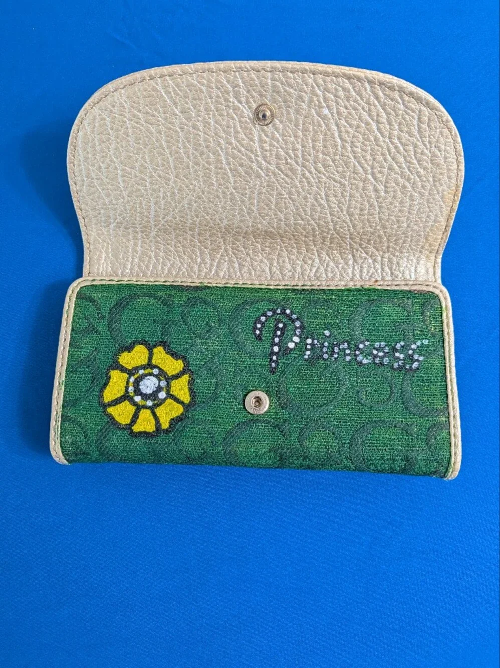 Custom Guess Tri-fold Emerald Boho Wallet Whimsy Fantasy Clutch Coquette Girl